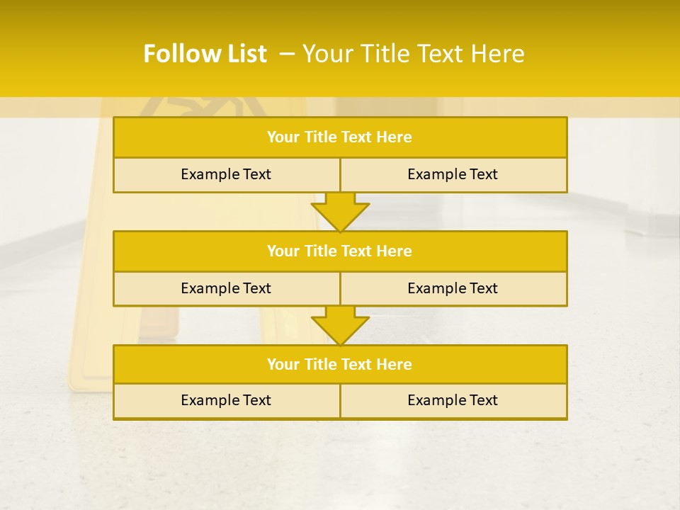 Corridor Warning Sign Fall PowerPoint Template