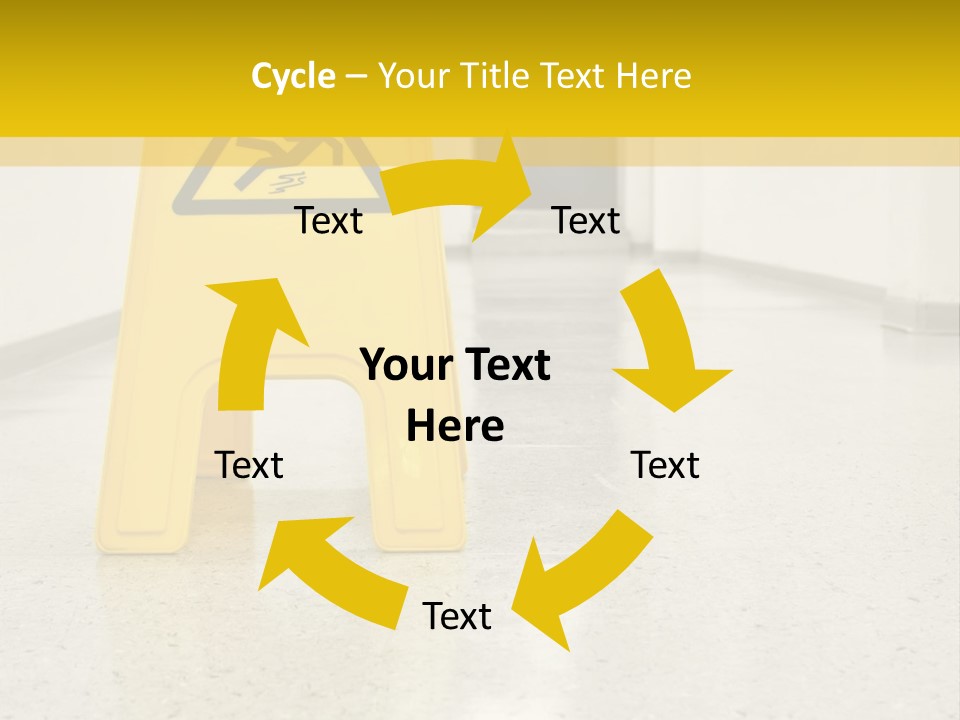 Corridor Warning Sign Fall PowerPoint Template