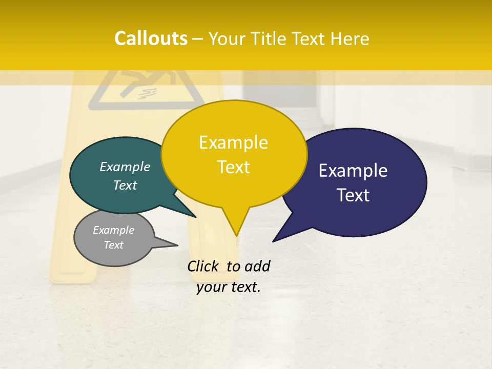 Corridor Warning Sign Fall PowerPoint Template