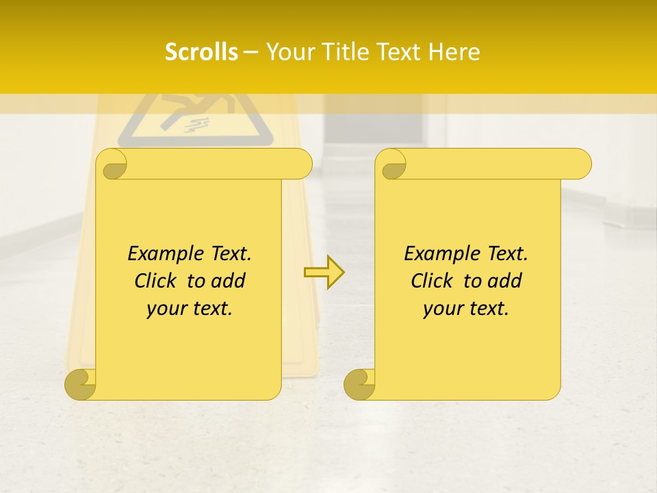 Corridor Warning Sign Fall PowerPoint Template