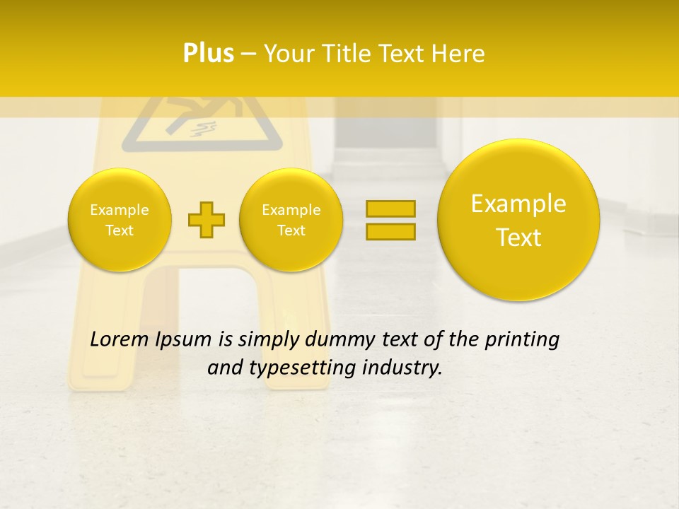 Corridor Warning Sign Fall PowerPoint Template