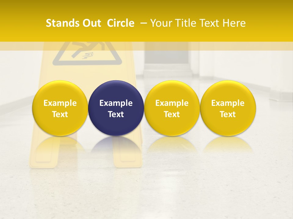 Corridor Warning Sign Fall PowerPoint Template