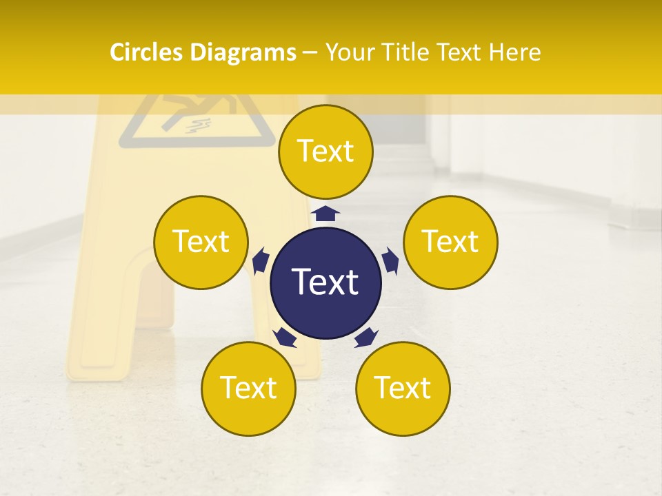 Corridor Warning Sign Fall PowerPoint Template
