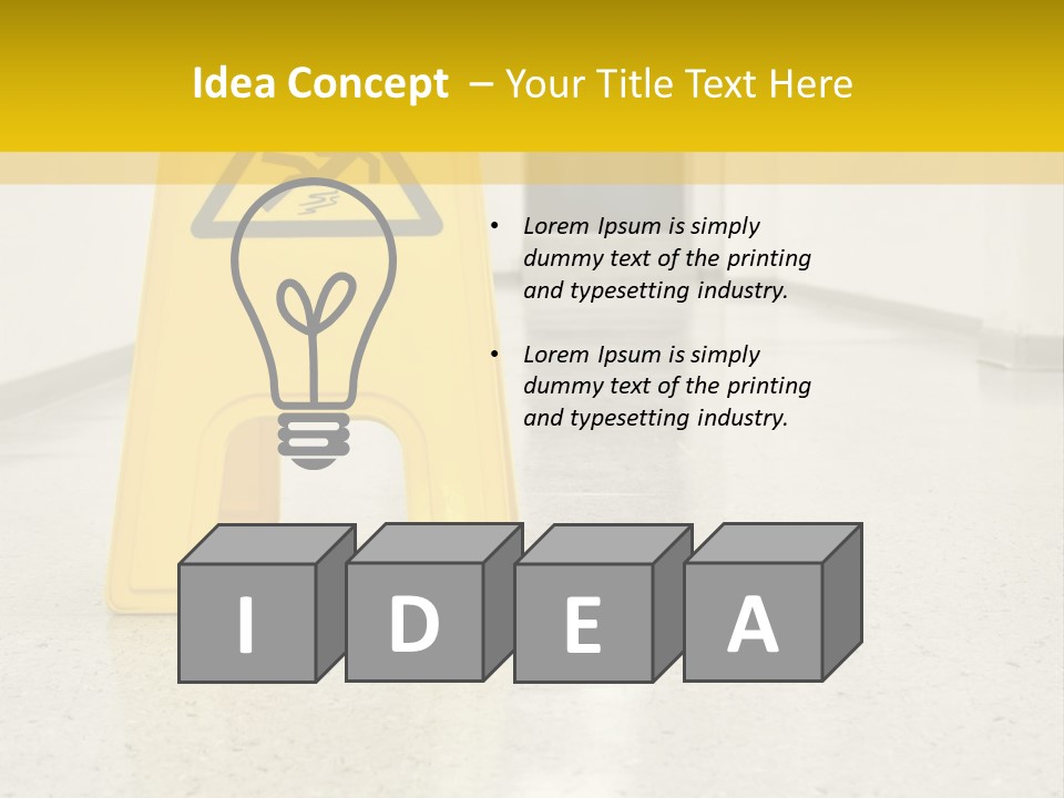 Corridor Warning Sign Fall PowerPoint Template