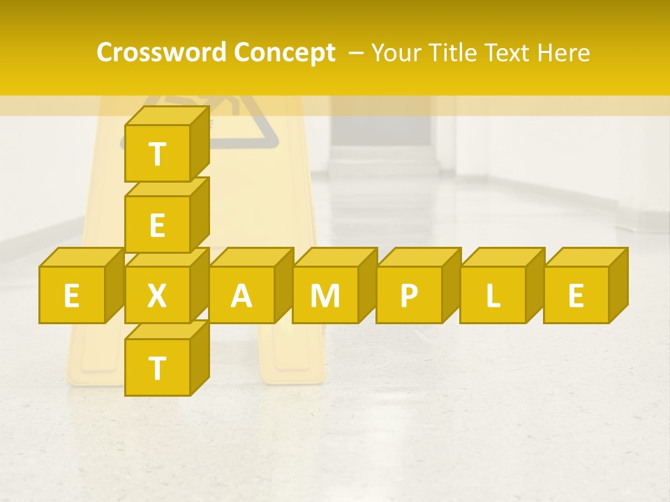 Corridor Warning Sign Fall PowerPoint Template