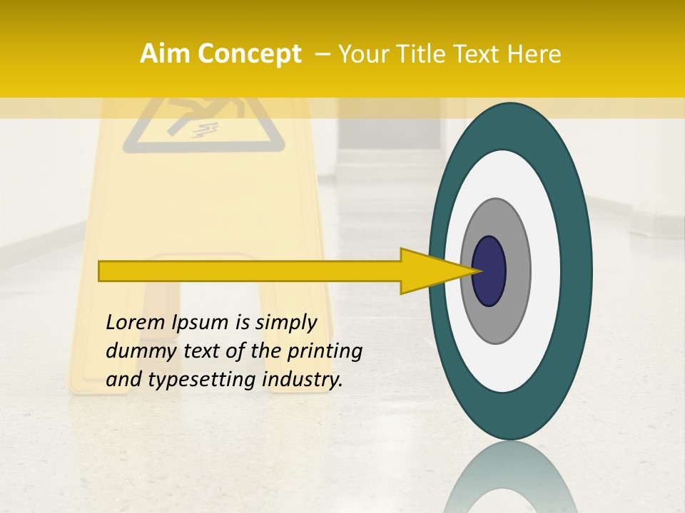 Corridor Warning Sign Fall PowerPoint Template