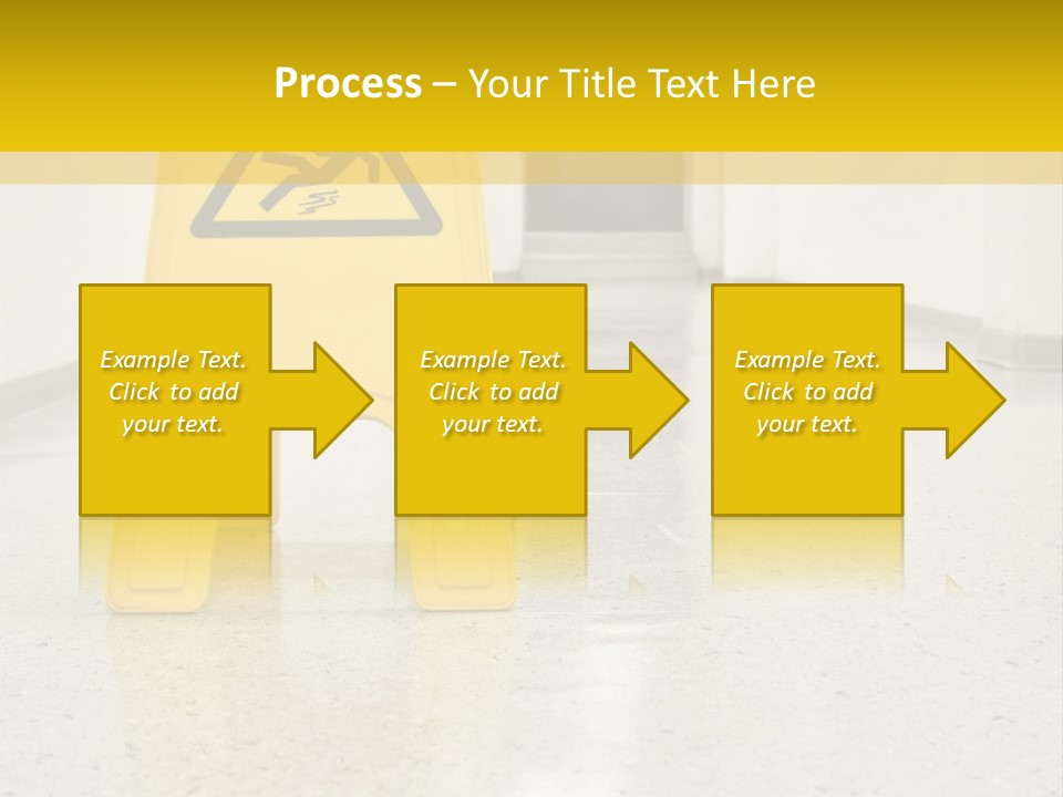 Corridor Warning Sign Fall PowerPoint Template