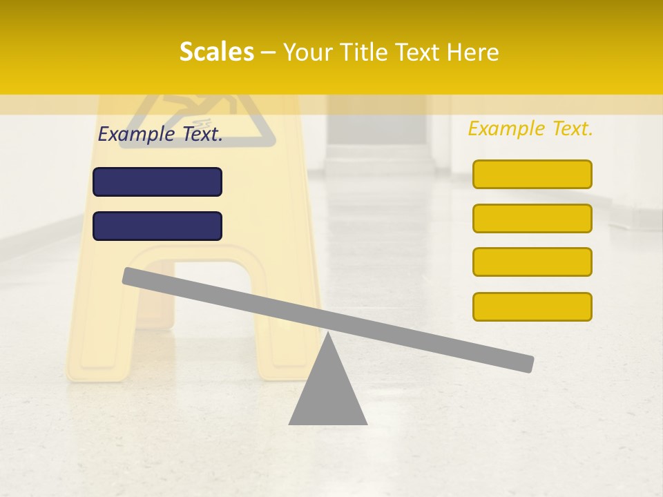 Corridor Warning Sign Fall PowerPoint Template