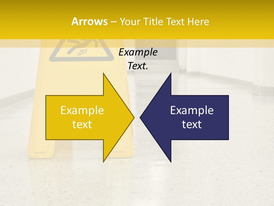 Corridor Warning Sign Fall PowerPoint Template