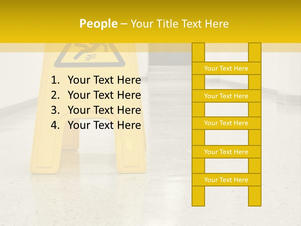 Corridor Warning Sign Fall PowerPoint Template