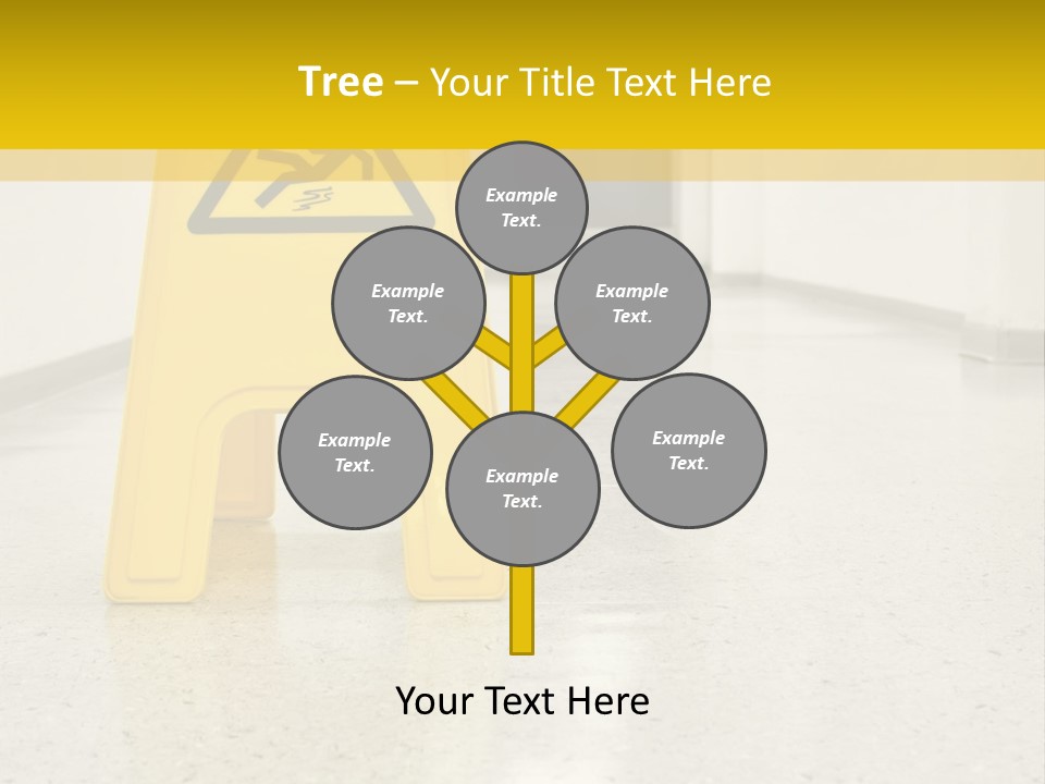 Corridor Warning Sign Fall PowerPoint Template