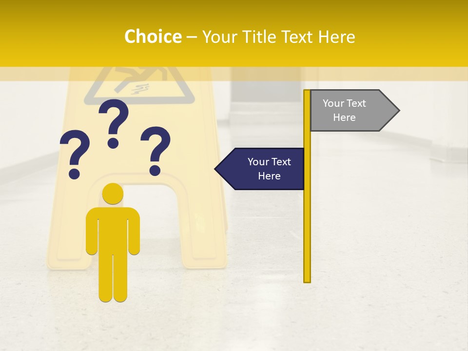 Corridor Warning Sign Fall PowerPoint Template