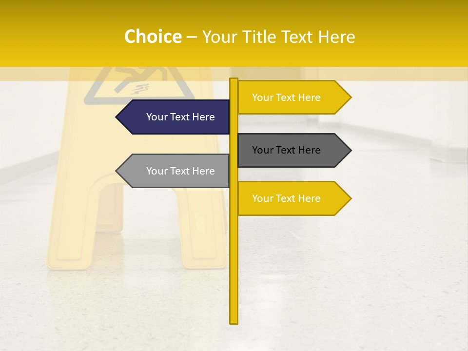 Corridor Warning Sign Fall PowerPoint Template