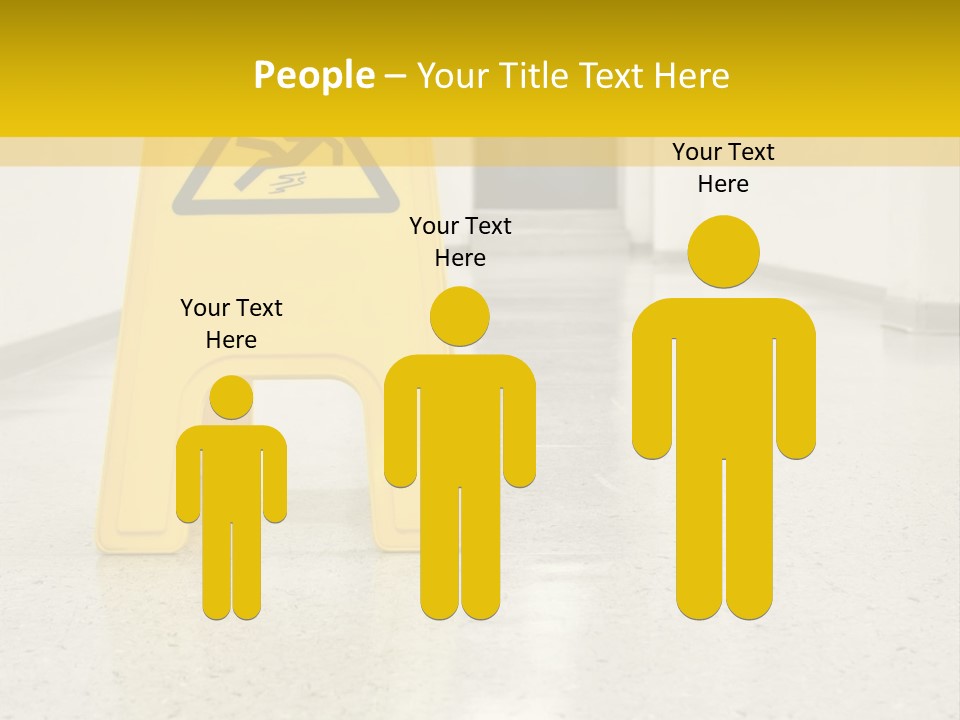 Corridor Warning Sign Fall PowerPoint Template