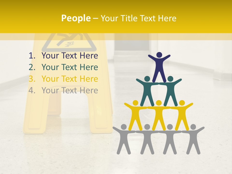 Corridor Warning Sign Fall PowerPoint Template