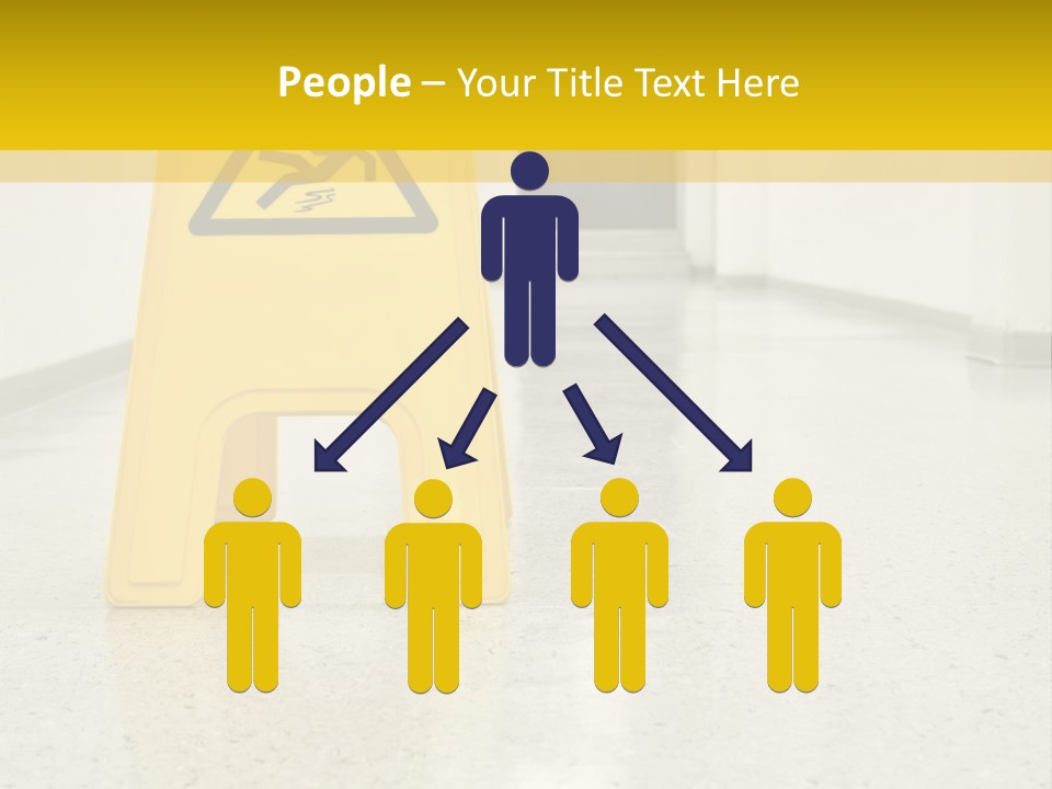 Corridor Warning Sign Fall PowerPoint Template