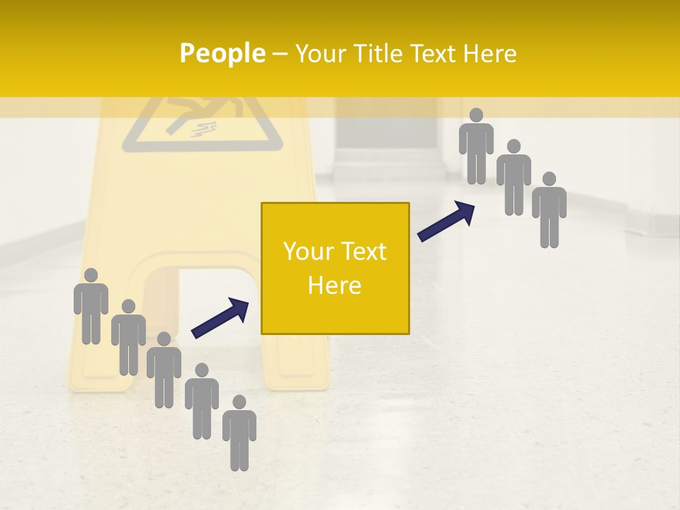 Corridor Warning Sign Fall PowerPoint Template