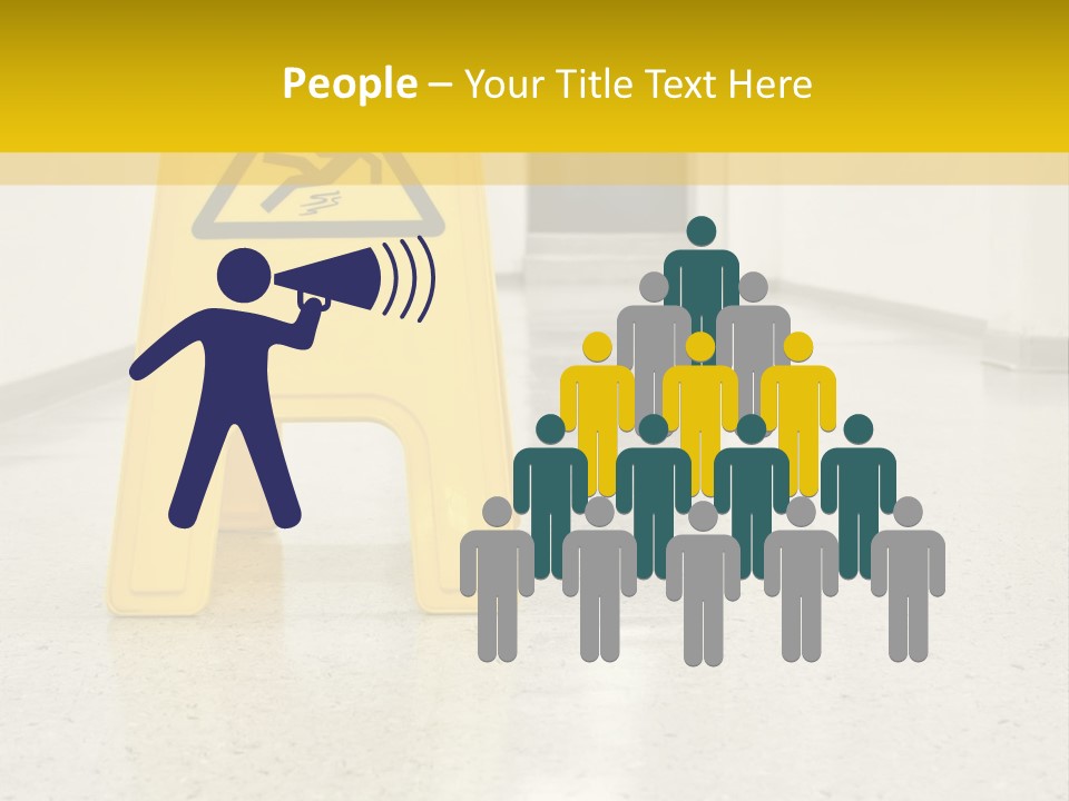 Corridor Warning Sign Fall PowerPoint Template