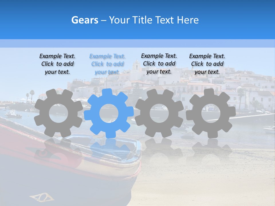 Palm Houses Sea PowerPoint Template