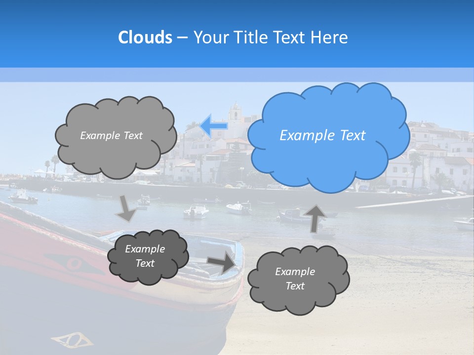 Palm Houses Sea PowerPoint Template