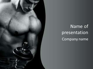 Man Bodybuilding Lift PowerPoint Template