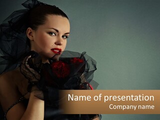 Dress Black Model PowerPoint Template