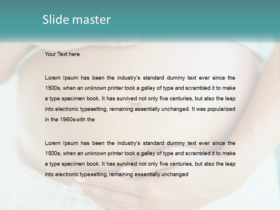 A Pregnant Woman Holding Her Belly With Her Hands PowerPoint Template