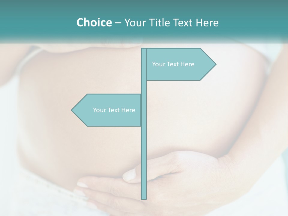 A Pregnant Woman Holding Her Belly With Her Hands PowerPoint Template