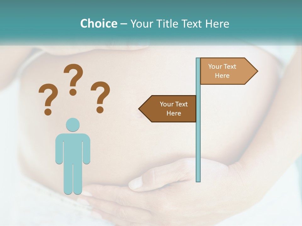 A Pregnant Woman Holding Her Belly With Her Hands PowerPoint Template