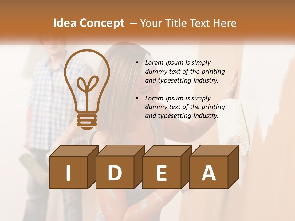 Decorating Man Wall PowerPoint Template