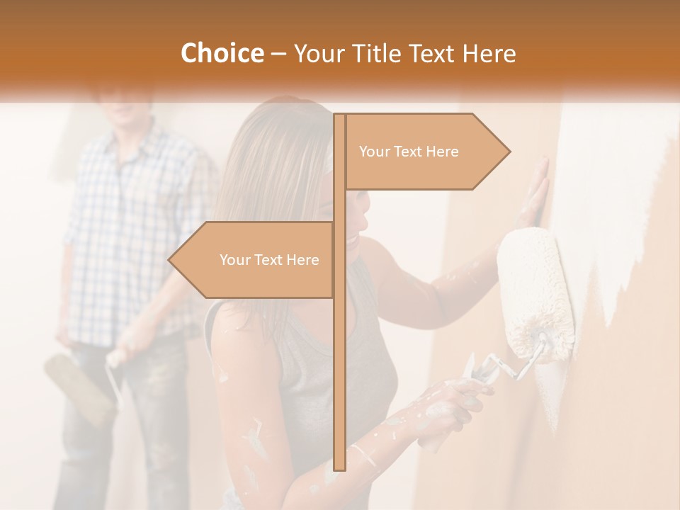 Decorating Man Wall PowerPoint Template