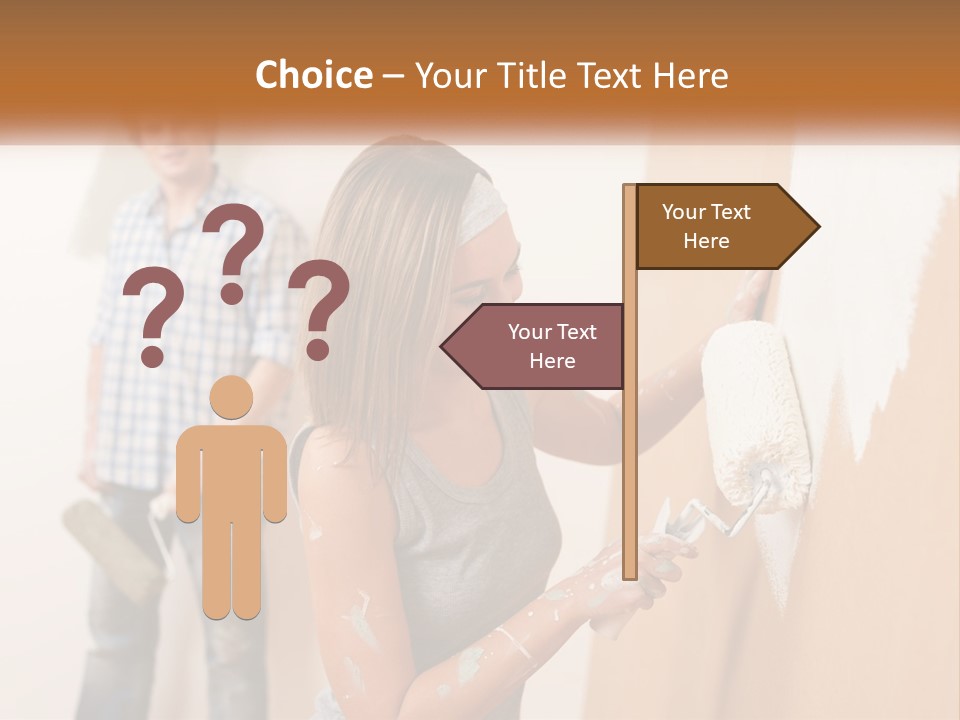 Decorating Man Wall PowerPoint Template