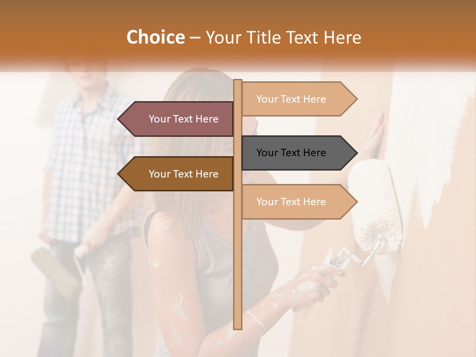 Decorating Man Wall PowerPoint Template