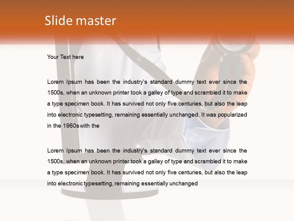 A Doctor Holding A Stethoscope Up To A Computer Screen PowerPoint Template