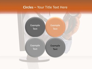 A Doctor Holding A Stethoscope Up To A Computer Screen PowerPoint Template