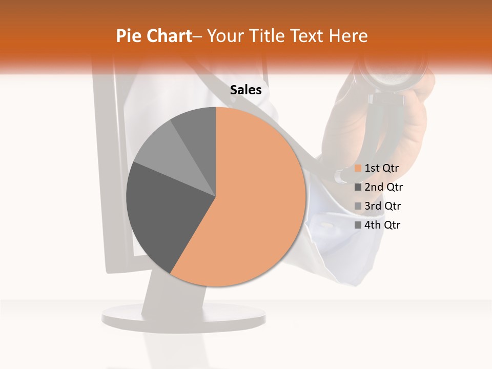 A Doctor Holding A Stethoscope Up To A Computer Screen PowerPoint Template