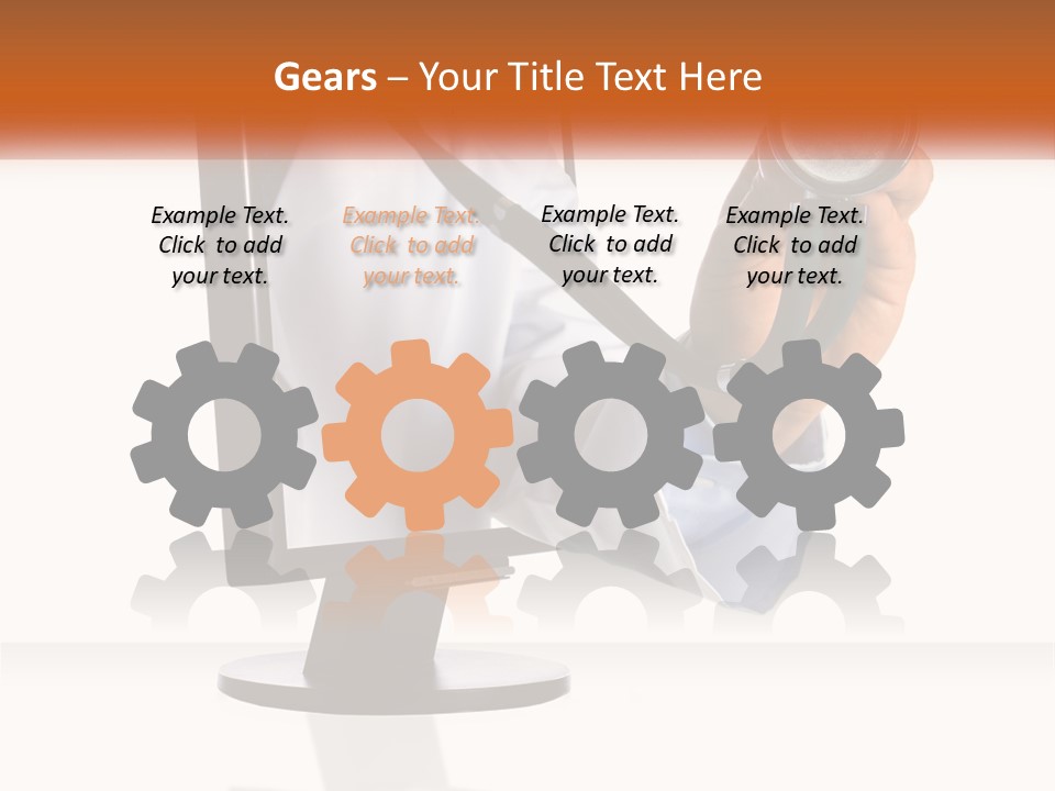 A Doctor Holding A Stethoscope Up To A Computer Screen PowerPoint Template