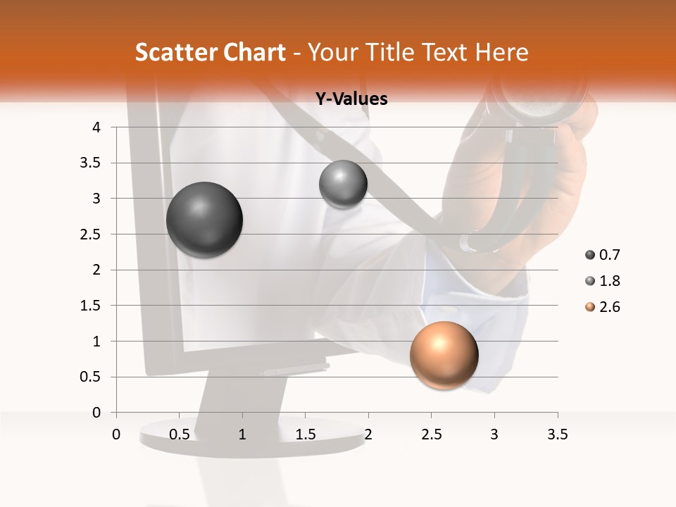 A Doctor Holding A Stethoscope Up To A Computer Screen PowerPoint Template