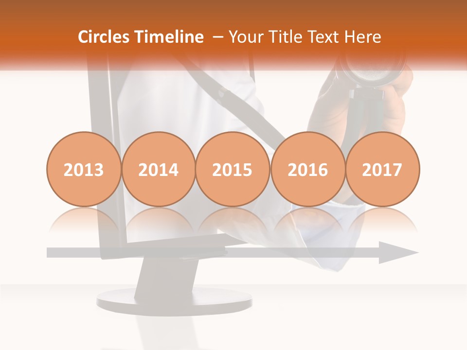 A Doctor Holding A Stethoscope Up To A Computer Screen PowerPoint Template