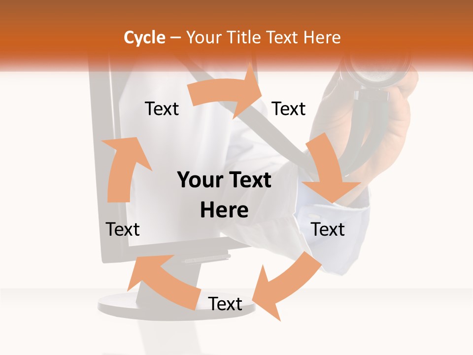 A Doctor Holding A Stethoscope Up To A Computer Screen PowerPoint Template