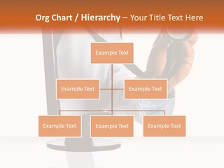 A Doctor Holding A Stethoscope Up To A Computer Screen PowerPoint Template