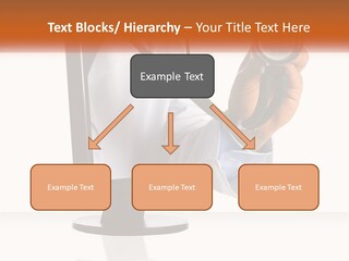 A Doctor Holding A Stethoscope Up To A Computer Screen PowerPoint Template