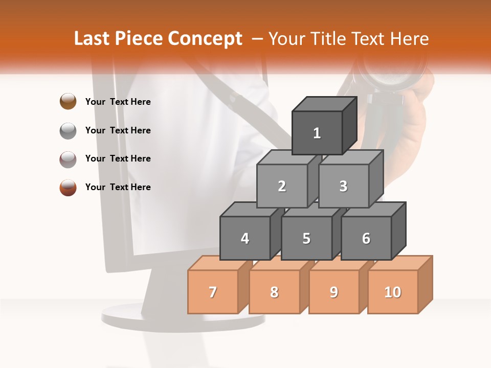 A Doctor Holding A Stethoscope Up To A Computer Screen PowerPoint Template