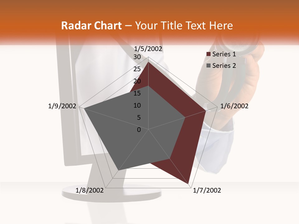 A Doctor Holding A Stethoscope Up To A Computer Screen PowerPoint Template
