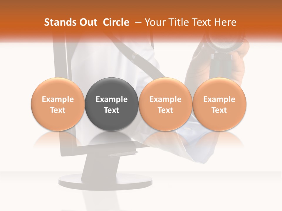 A Doctor Holding A Stethoscope Up To A Computer Screen PowerPoint Template