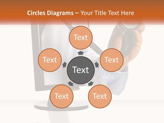 A Doctor Holding A Stethoscope Up To A Computer Screen PowerPoint Template
