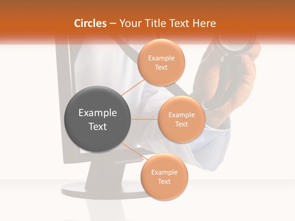 A Doctor Holding A Stethoscope Up To A Computer Screen PowerPoint Template