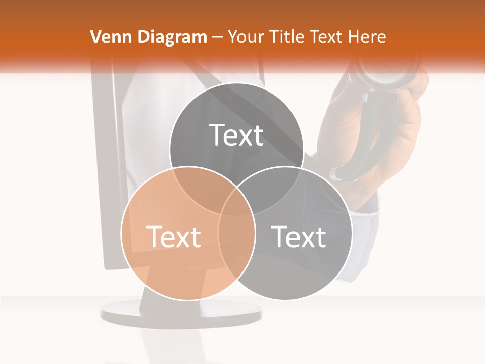 A Doctor Holding A Stethoscope Up To A Computer Screen PowerPoint Template