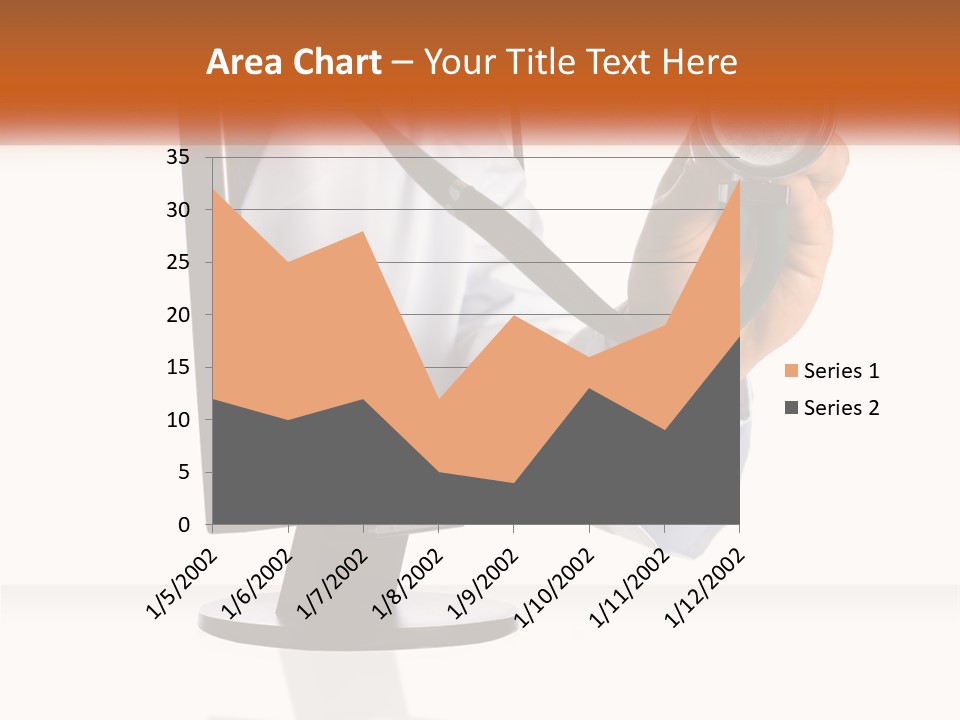 A Doctor Holding A Stethoscope Up To A Computer Screen PowerPoint Template