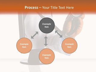 A Doctor Holding A Stethoscope Up To A Computer Screen PowerPoint Template